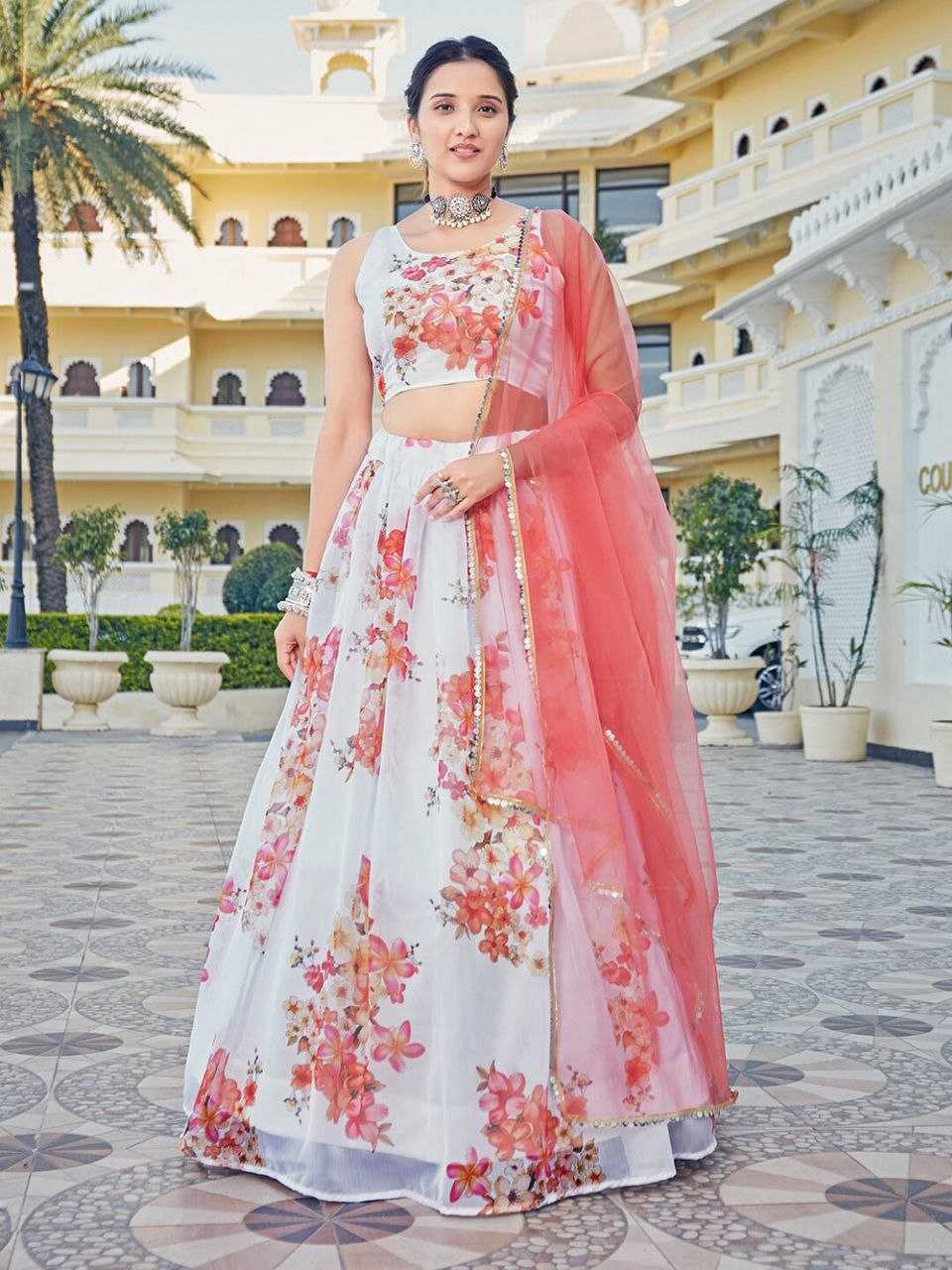 Georgette Printed Floral Lehenga